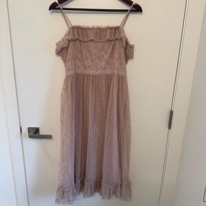 Dusty Pink Romantic Frilly J. Crew Midi Dress